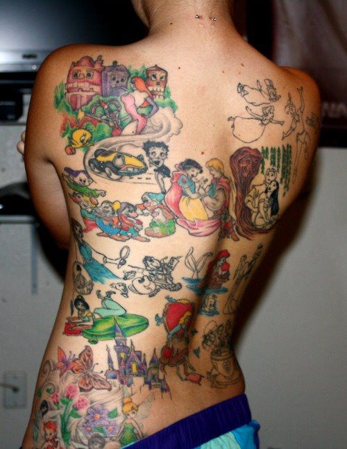 tatoo dos complet femme
