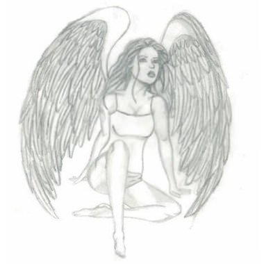 tatouage ange assis