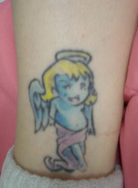 tatouage ange cheville