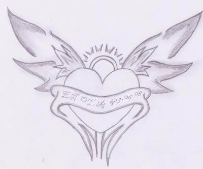 tatouage ange coeur