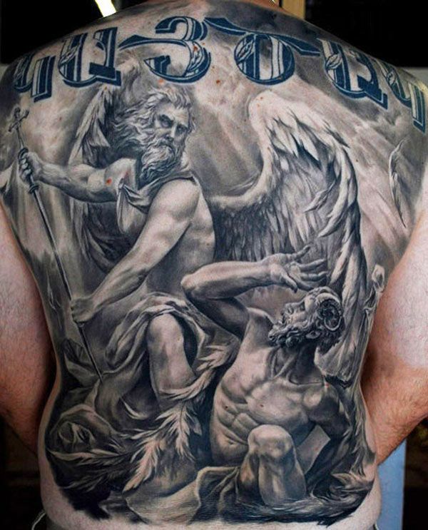 tatouage ange contre démon