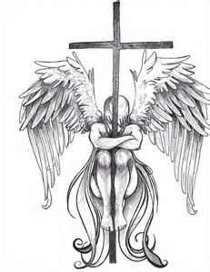 tatouage ange croix