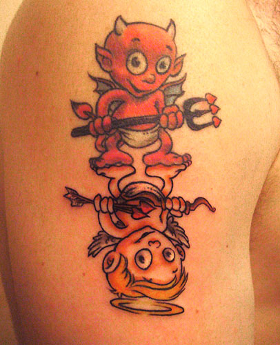 tatouage ange et démon