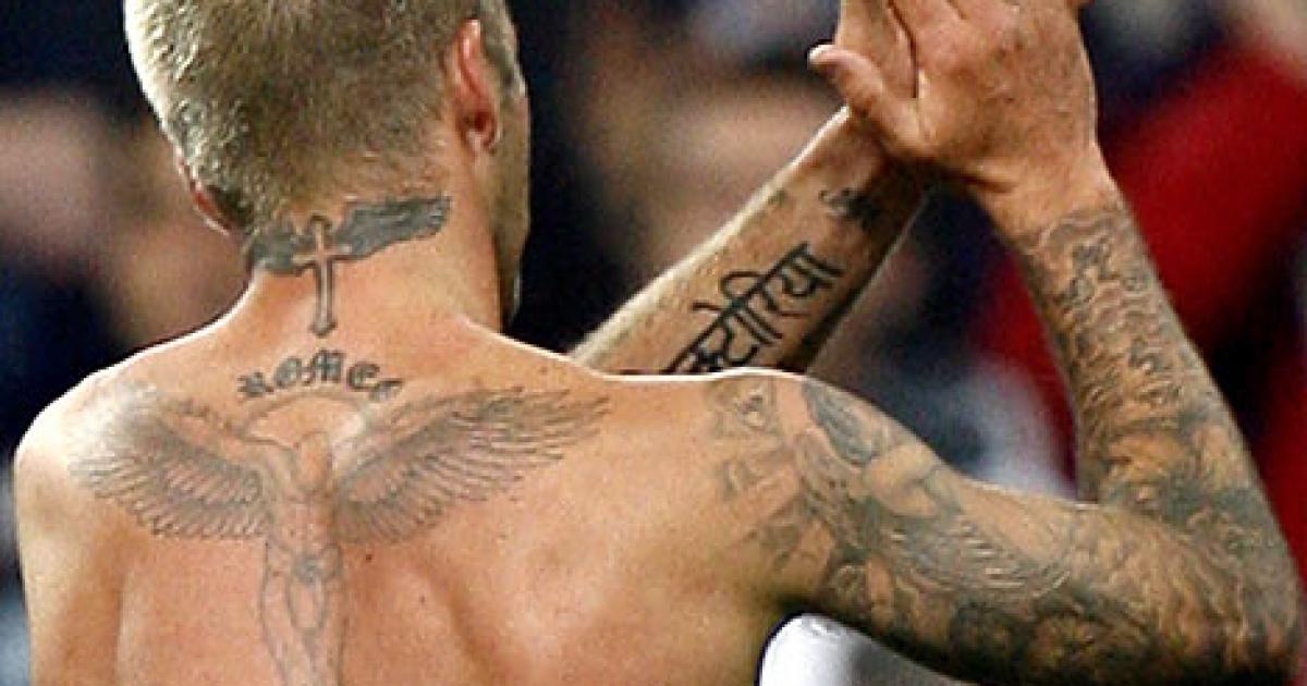 tatouage ange gardien beckham