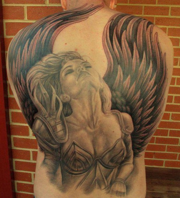 Tatouage ange guerrier