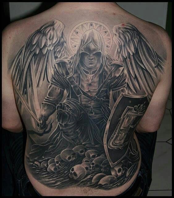 tatouage ange guerrier