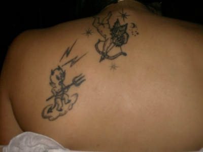 tatouage ange mi démon