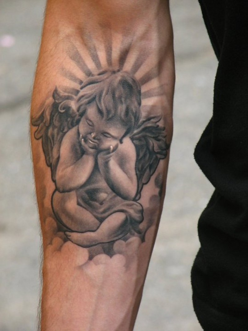 tatouage ange nuage