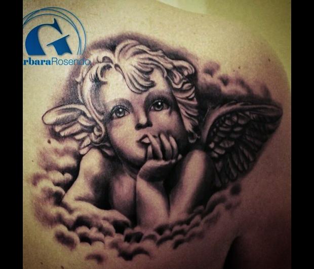 tatouage ange nuage