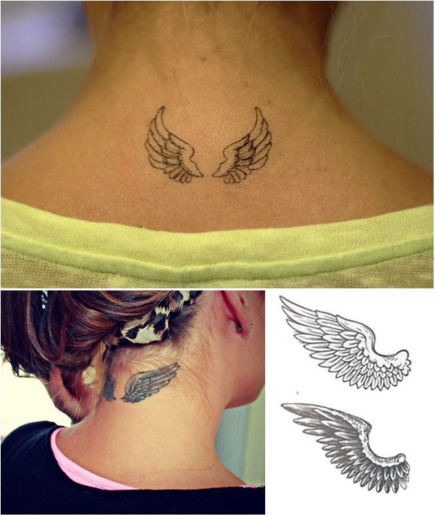 tatouage ange nuque