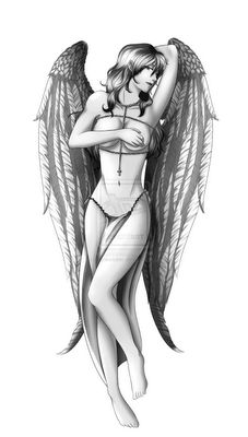 tatouage ange pin up