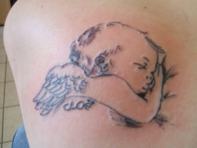 tatouage ange qui dort
