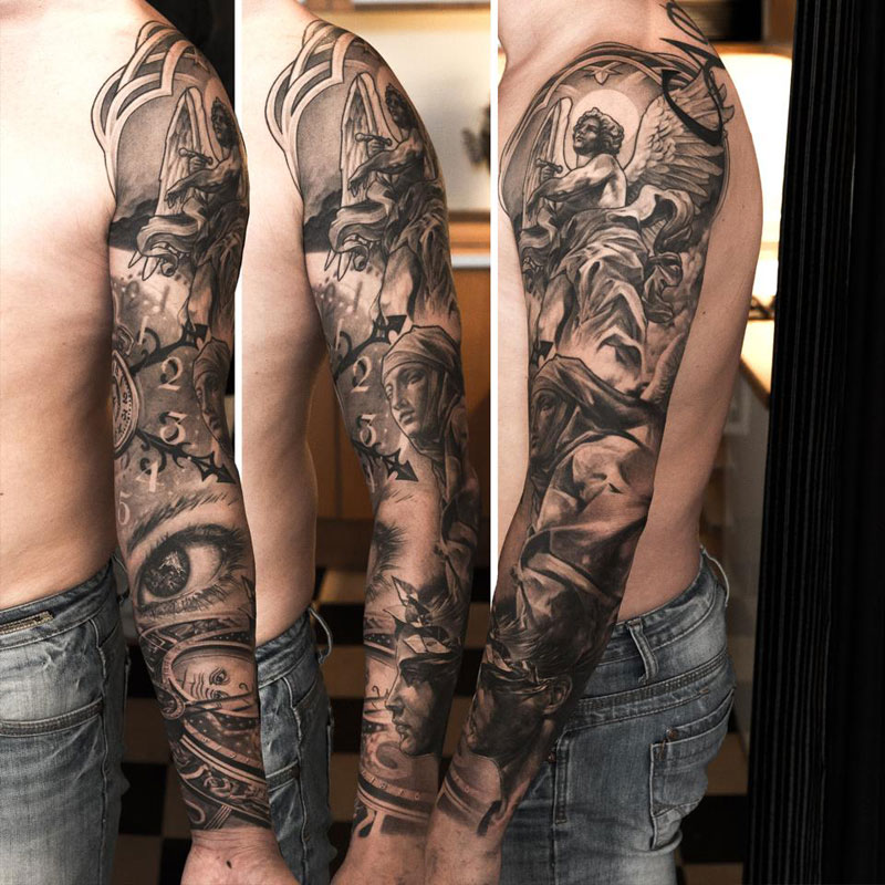 tatouage ange religieux