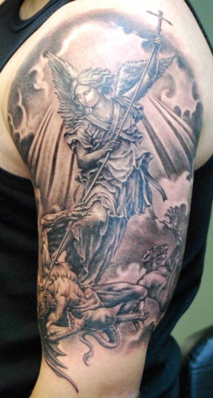 tatouage ange saint michel