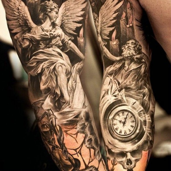 tatouage ange sur un nuage