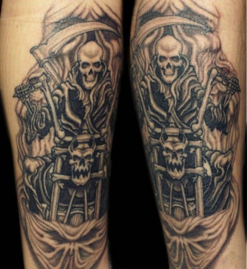 tatouage avant bras biker