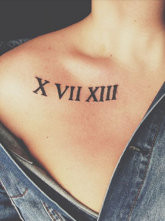 tatouage avant bras date naissance chiffre romain