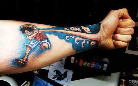 tatouage avant bras luffy