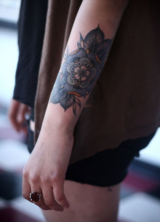 tatouage avant bras manchette