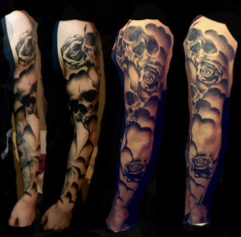 tatouage avant bras ombrage