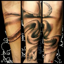 tatouage avant bras serpent