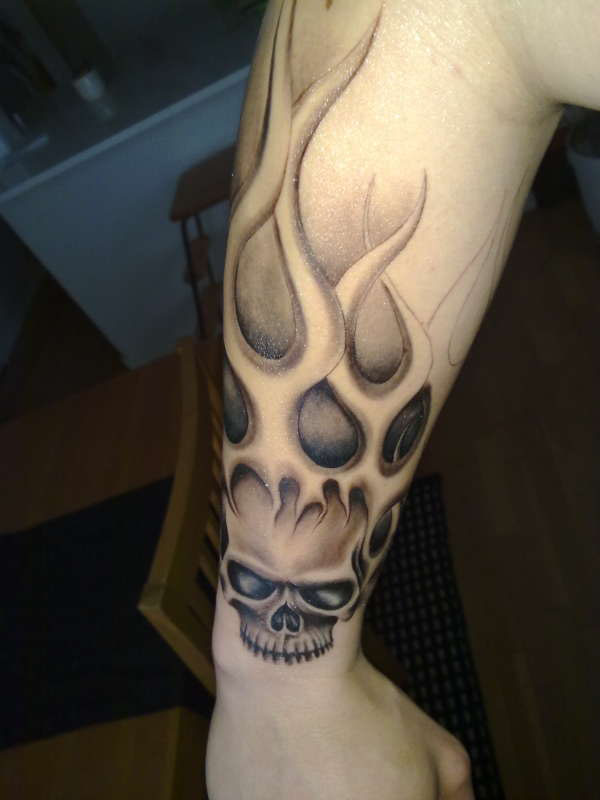 tatouage avant bras tête de mort