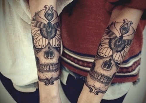 tatouage avant bras tête de mort