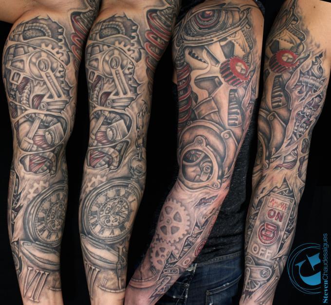 tatouage biomecanique bras