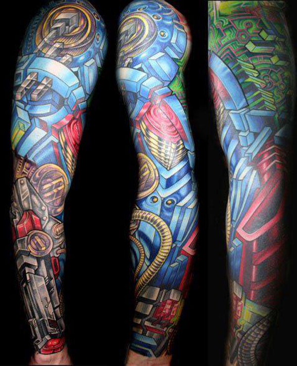 tatouage biomecanique couleur