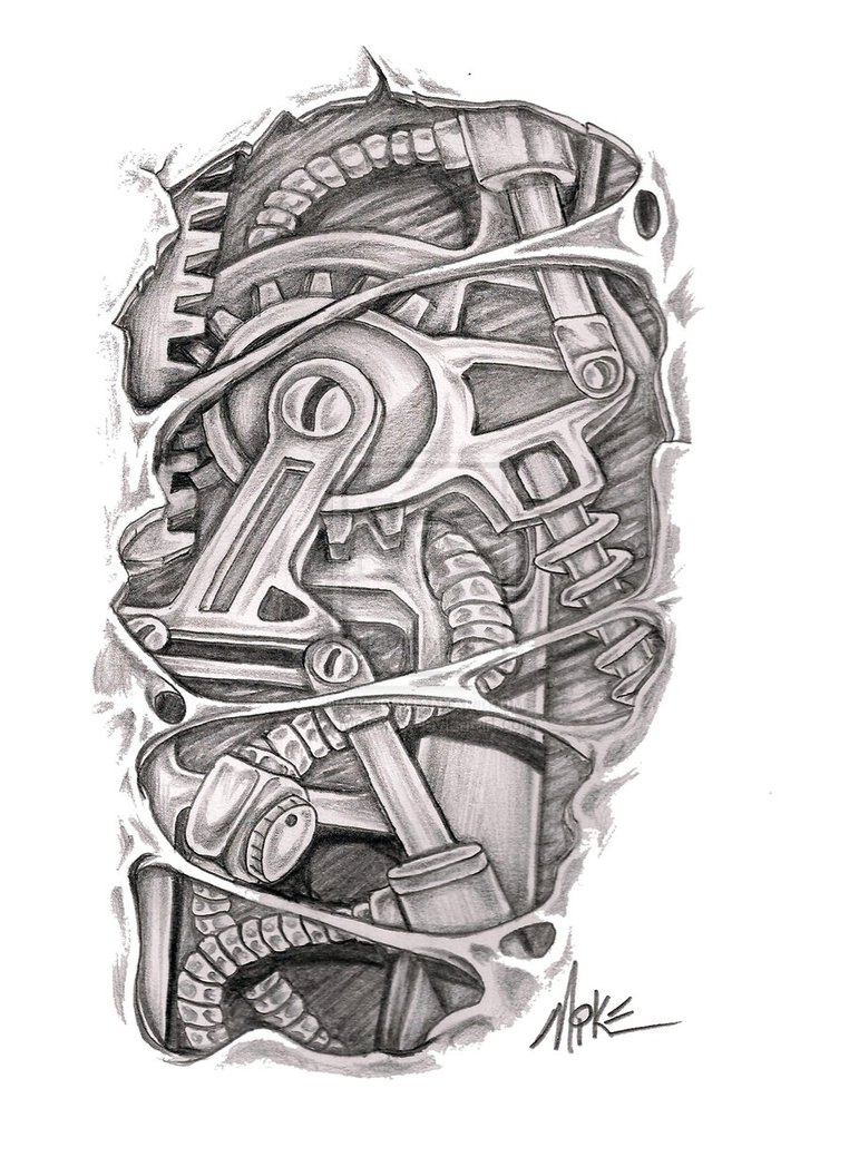 tatouage biomecanique dessin