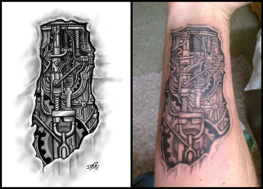 tatouage biomecanique dos