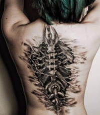 tatouage biomecanique dos