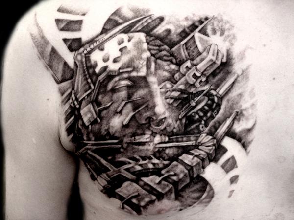 tatouage biomecanique futuriste