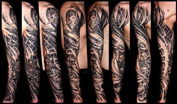 tatouage biomecanique manchette