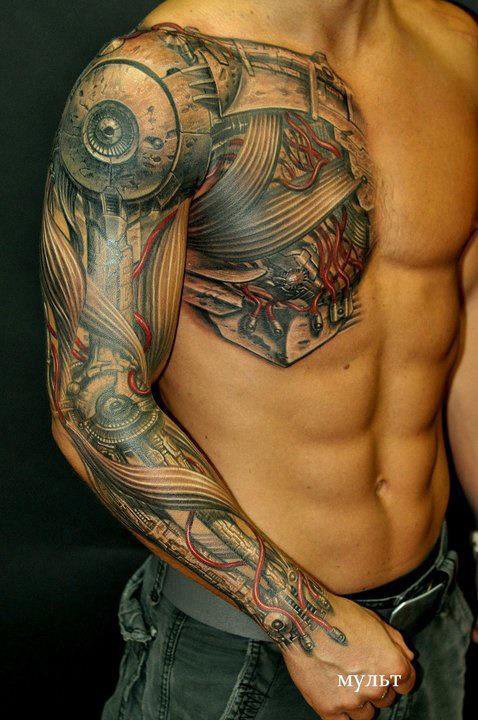 tatouage biomecanique manchette