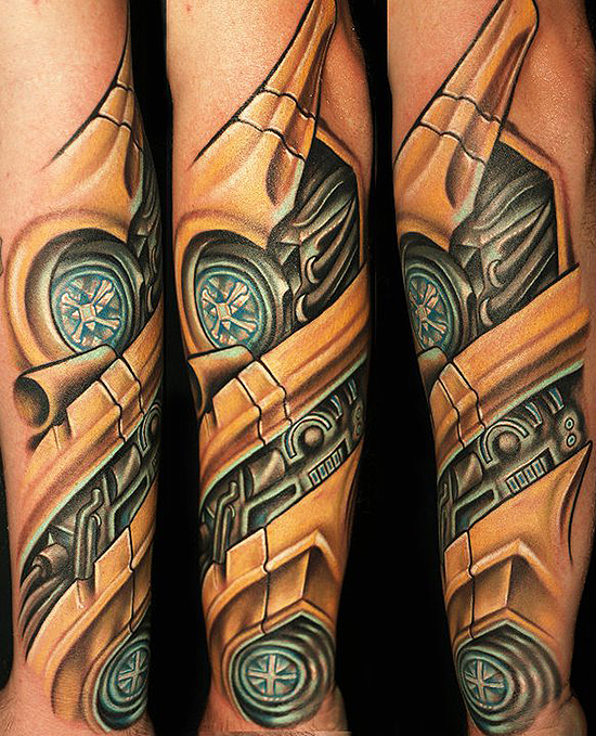 tatouage biomecanique piston