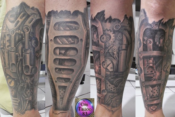 tatouage biomecanique tibia