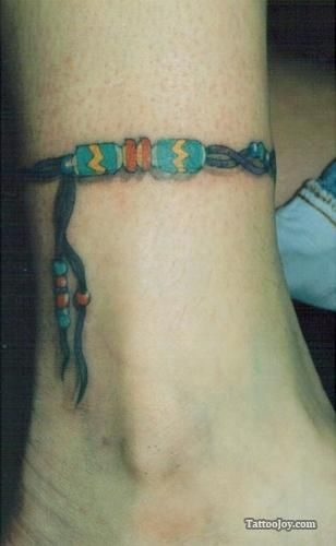 tatouage bracelet indien cheville