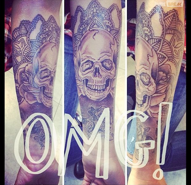 tatouage bras caroline receveur