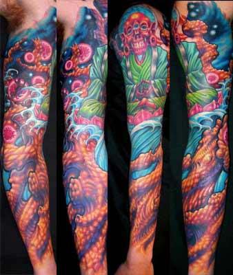 tatouage bras homme couleur