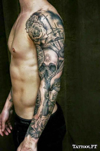 tatouage bras homme noir