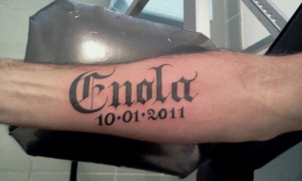 tatouage caractere gothique
