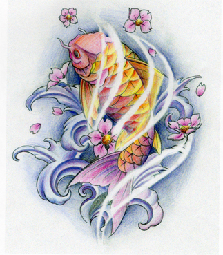 tatouage carpe koi omoplate