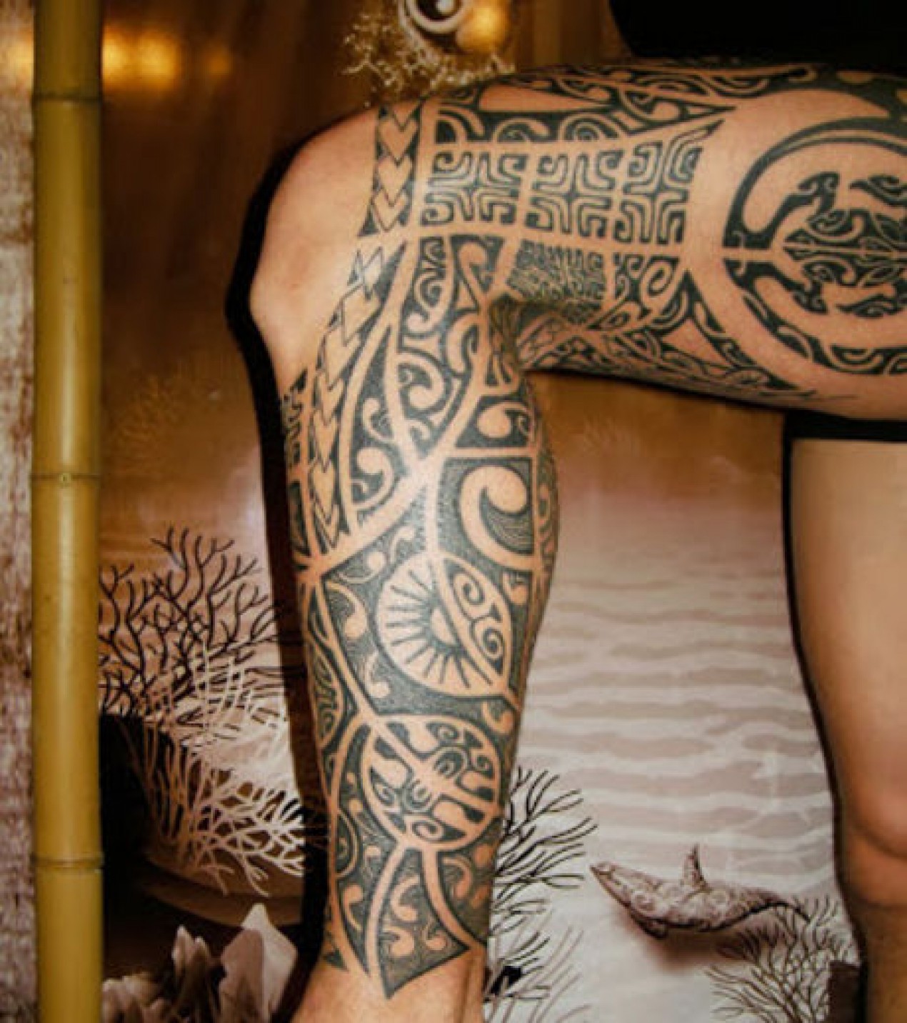 tatouage celtique jambe