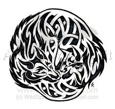tatouage celtique loup