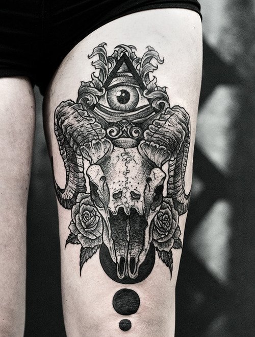 tatouage crane animaux