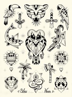 tatouage d'animaux marin