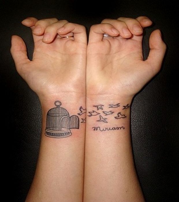 tatouage d'un oiseau
