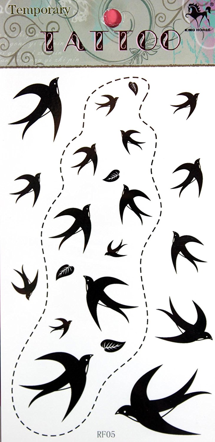 Tatouage decalcomanie hirondelle