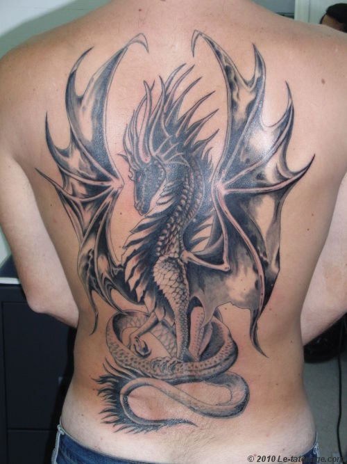 tatouage dragon celtique noir